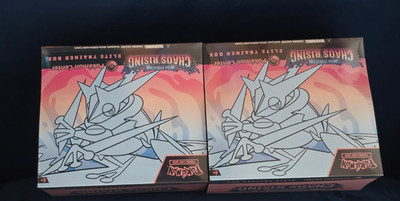 Pokemon TCG Chaos Rising Pokemon Center ETB Elite Trainer Box Lot of 2