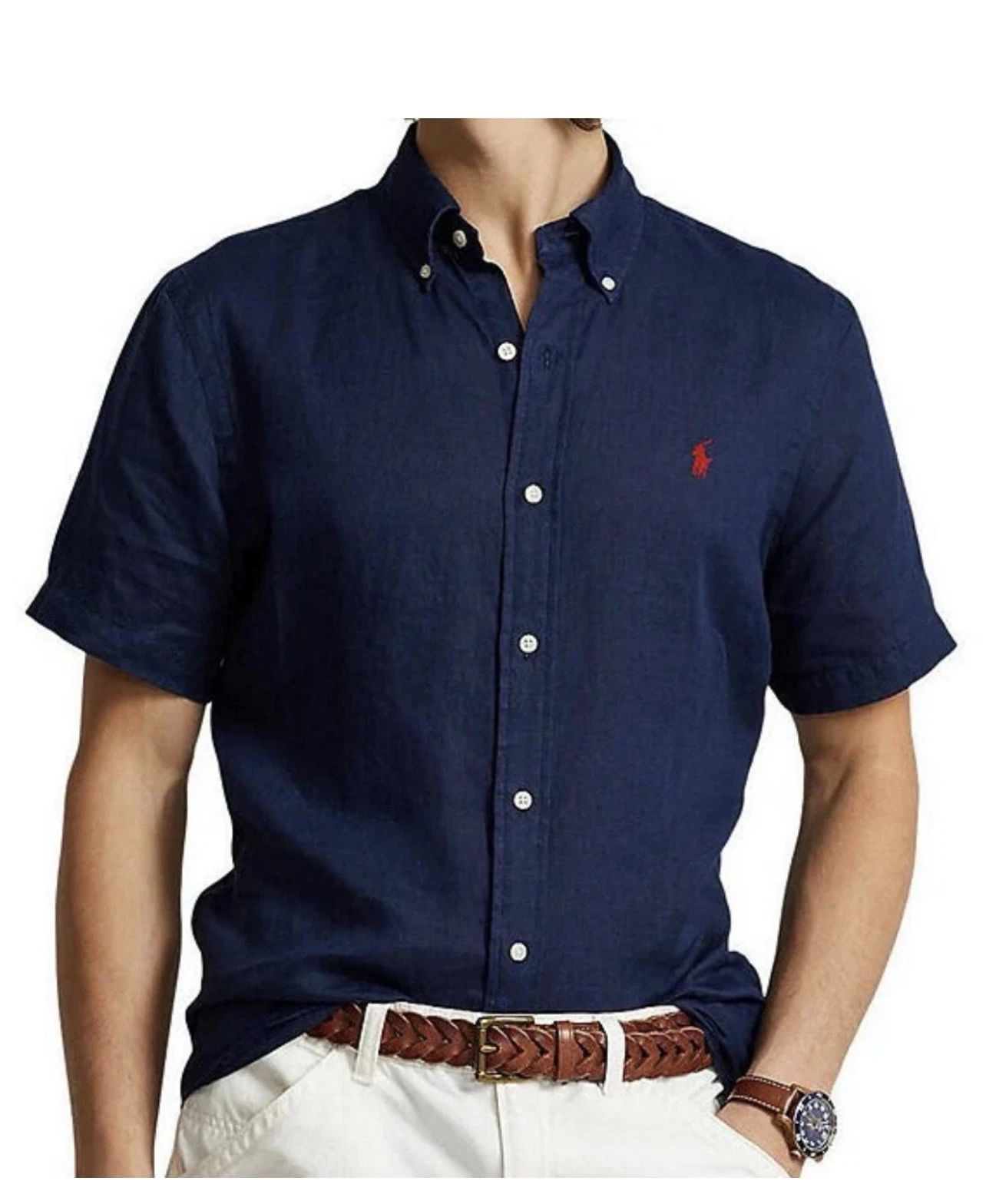 Polo Ralph Lauren Mens Linen Buttoned Short Sleeve Shirt Navy Blue Size M NWT
Opens in a new window 