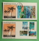 DR WHO 1993 BRITISH VIRGIN ISLANDS 2 FDC TOURISM COMBO SHIP/FISH S/S R65212