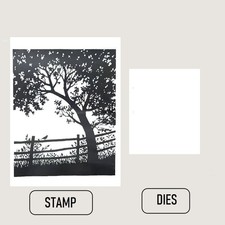 PEACEFUL VIEW Stamp and Metal Cutting Dies for DIY Handmade Cards Scrapbook