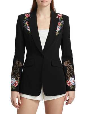 Cinq à Sept Le Beau Tigre Cheyenne Blazer Embroidered Tiger Floral ~NWT~ Sz. 4