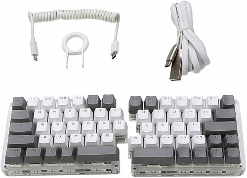 62 Keys Split Mechanical Keyboard Gaming Keypad White Backlit OEM Blue Switches - Picture 8 of 8