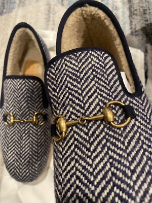 GUCCI SHOES MENS FRIA HERRINGBONE WOOL SHEARLING HORSEBIT  display picture 2