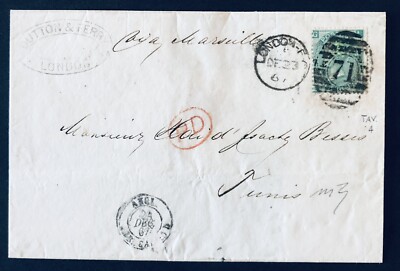 Großbritannien 1 Shilling Tav.4 London 1867 PD Frankreich Tunesien Via Bone Tunisi R