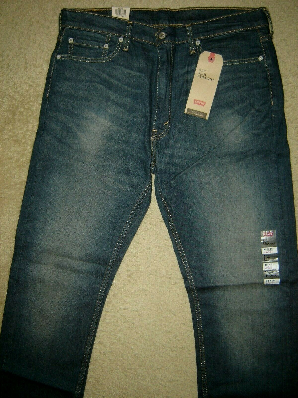 NWT Levi's 513 jeans 36 x 32 Slim 