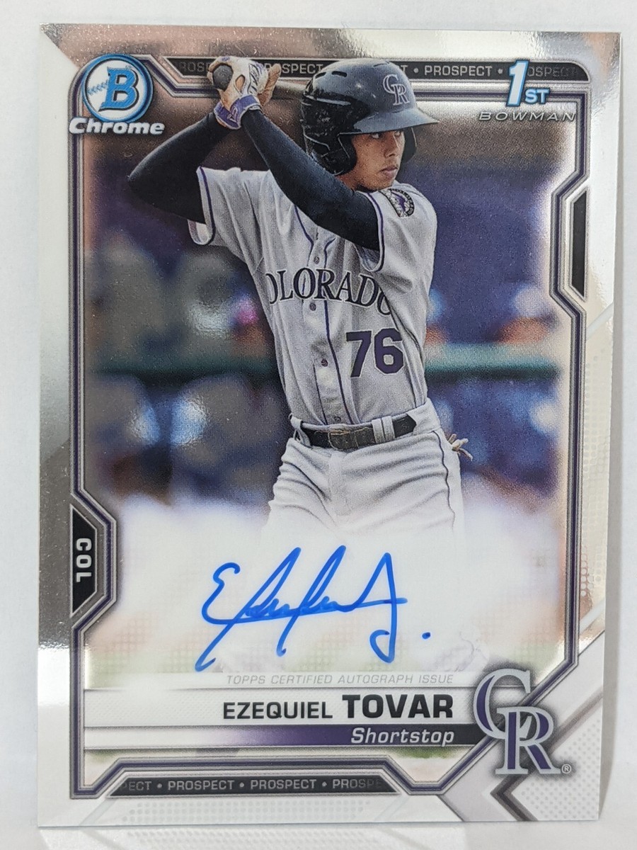 Ezequiel Tovar 1st Bowman Chrome Auto Rookie Card Colorado Rockies