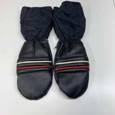 Vintage 1970s Black Red White Snowmobile Mittens Glove Japan 15  One Size EUC