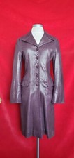 Alberta Ferretti Burgundy/purple Embossed Snakeskin Leather Trench Coat Size S