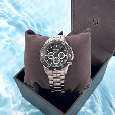 Bulova Men's Marine Star 98B401 Black Dial Chronograph Quartz Watch 41.5mm