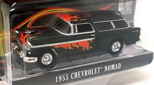 Greenlight 1/64 Flames The Series Chevrolet Bel Air Nomad 1955 Model Car - 第 1/2 張圖片