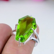 Natural peridot 925 Sterling Silver Ring Handmade Gift For Her A-285