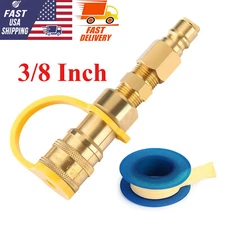 NEW 3/8 in Quick Connect LP Propane Hose Natural Gas Disconnect BBQ Fittings Kit