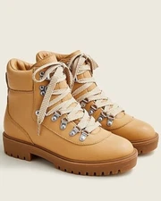 $198 J Crew Women Brown Caramel Soft Light Weight Leather Nordic Boots Sz 7 NIB