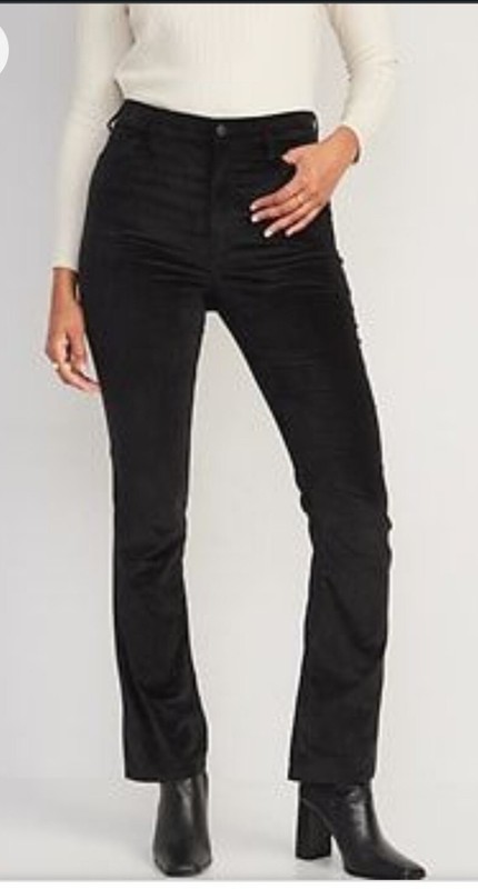 New Extra High-Waisted Velvet Kicker Boot-Cut Pants For Women size 14