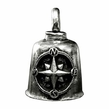 Pewter Motorcycle Gremlin Bell Compass Directions Nautical Made in the USA