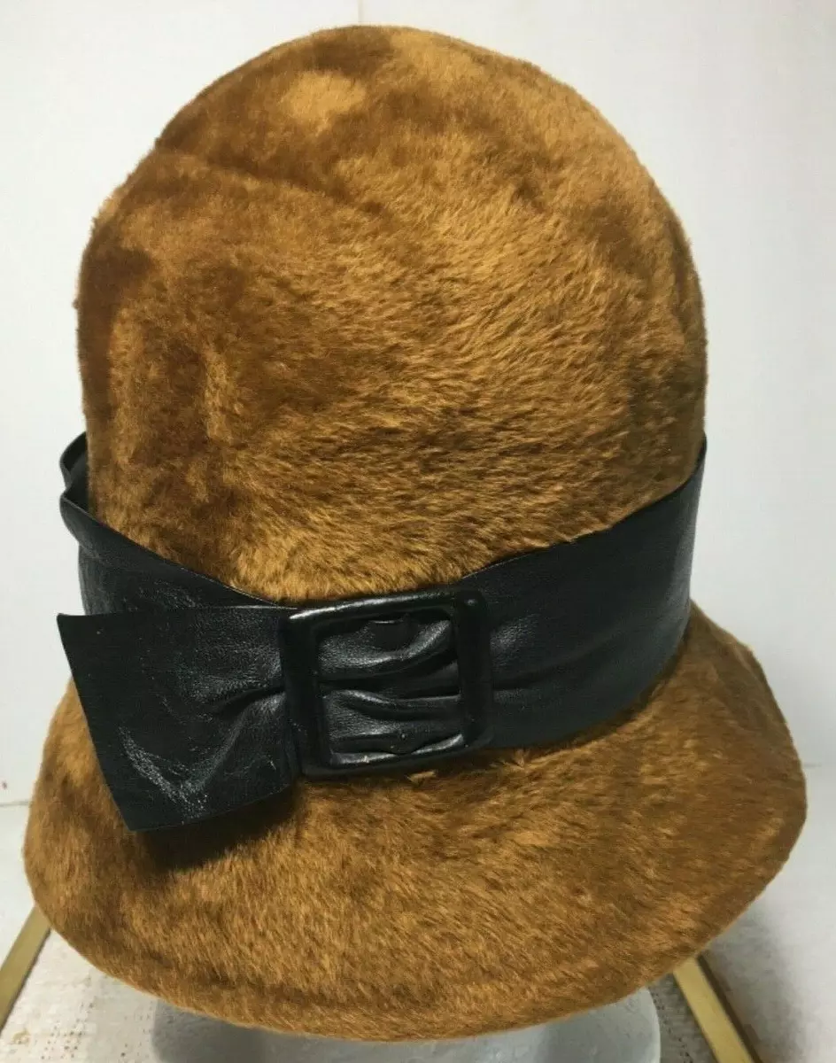 Intermedio moral acidez Brown Felt Hat Cloche-Bucket Hat VTG 50&#039;s Women&#039;s Size M/7.5”  Made in Germany | eBay