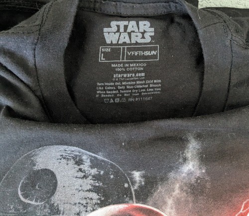 Camiseta manga corta Star Wars para mujer Darth Vader estampado sable ligero talla L - Imagen 3 de 6