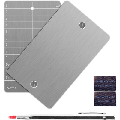 Crypto Seed Storage Aluminium Wallet Backup  Silber 12 24 Wörter