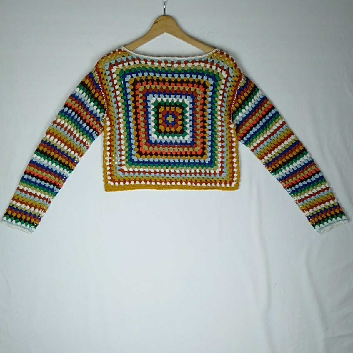 Ghanda Women's Crochet Jumper Farrah Velocity Stripe Size L NEW Granny