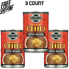 Steak N Shake Chili with Beans 15 oz (3 Cans)