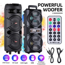 4000W Portable Bluetooth Speaker Dual 6.5" Woofer Heavy Bass Sound Party System