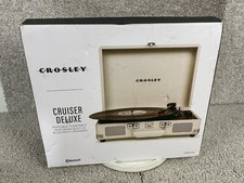 Crosley CR8805AA-WS Cruiser Deluxe Portable Turntable w/ Bluetooth Gray Untested