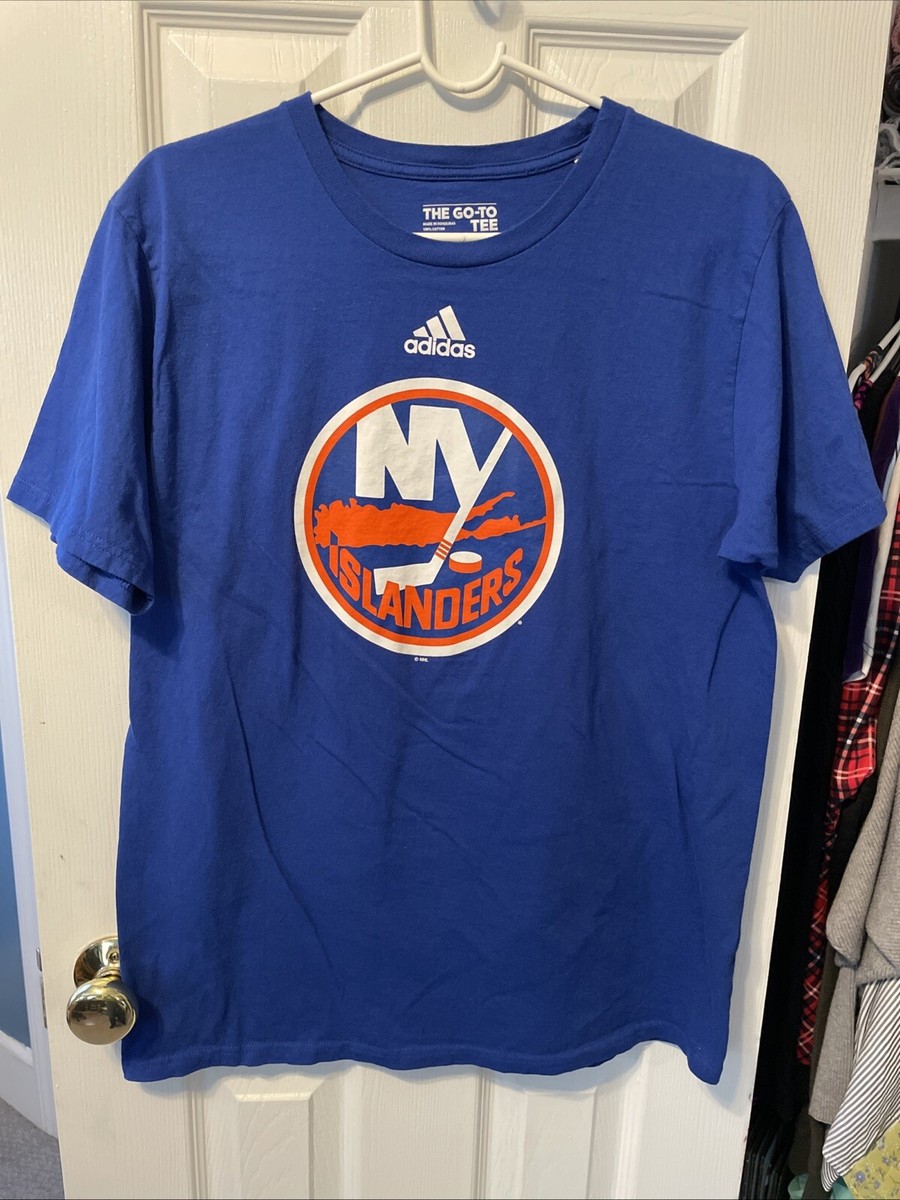 New York Islanders Hockey Shirt Adidas Go-To Tee Men's Blue Size