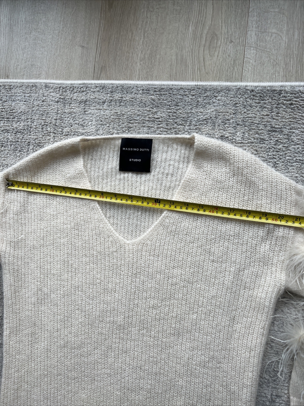 Massimo dutti studio alpaca wool dress S 8 cream pom Feather Pom sleeves RRP£199 image 6