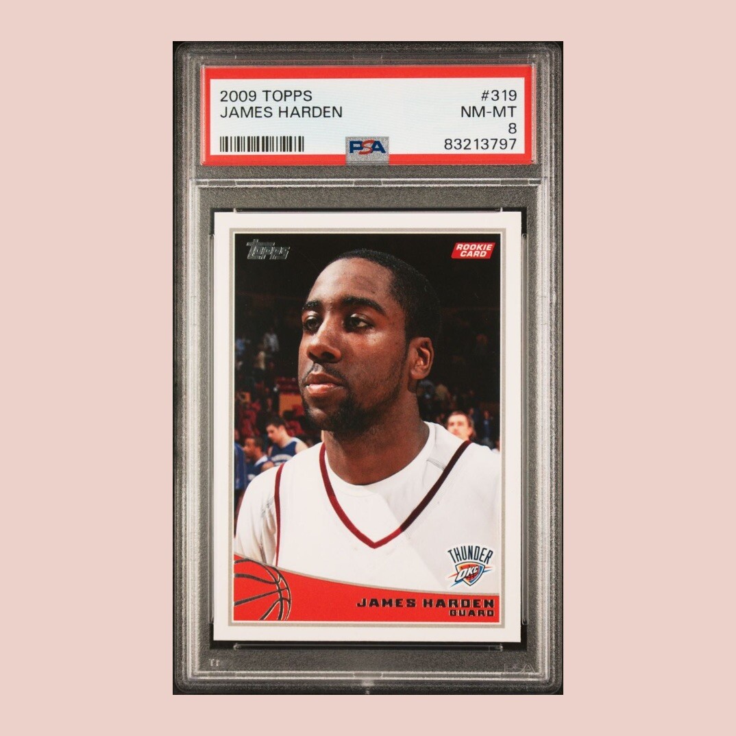 200910 TOPPS 319 JAMES HARDEN ROOKIE CARD RC, OKC THUNDER PSA 8 NM