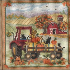 Autumn Bliss Cross Stitch Kit - Hayride Theme with Beads  Buttons 2023 - MH1423