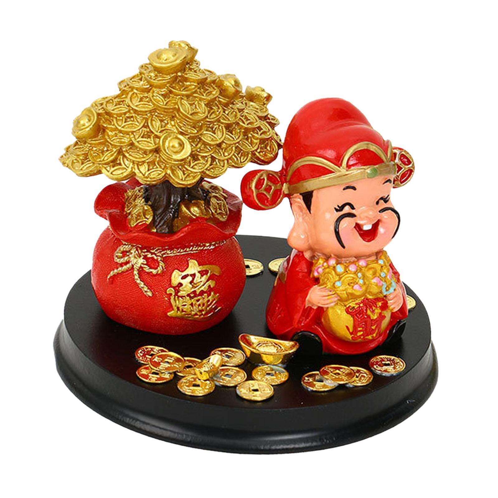 Fortune Trees Statue Fireplace Decorative Home Decor God of Wealth Figurine