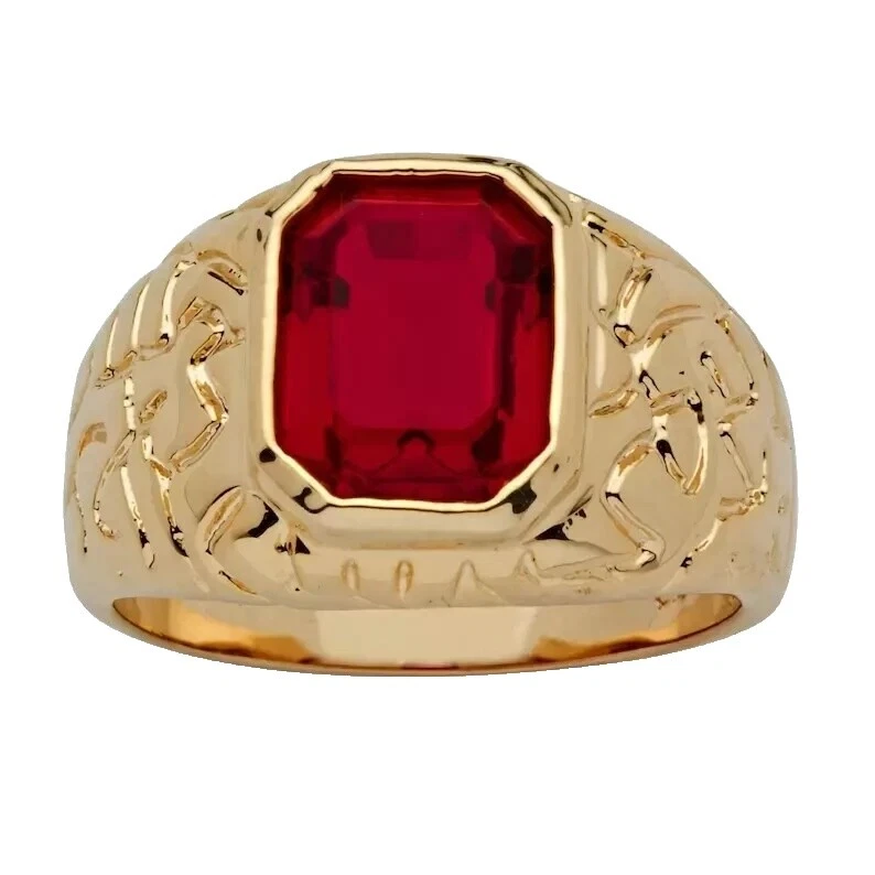 Cocktail Ruby Religious Rings for Men