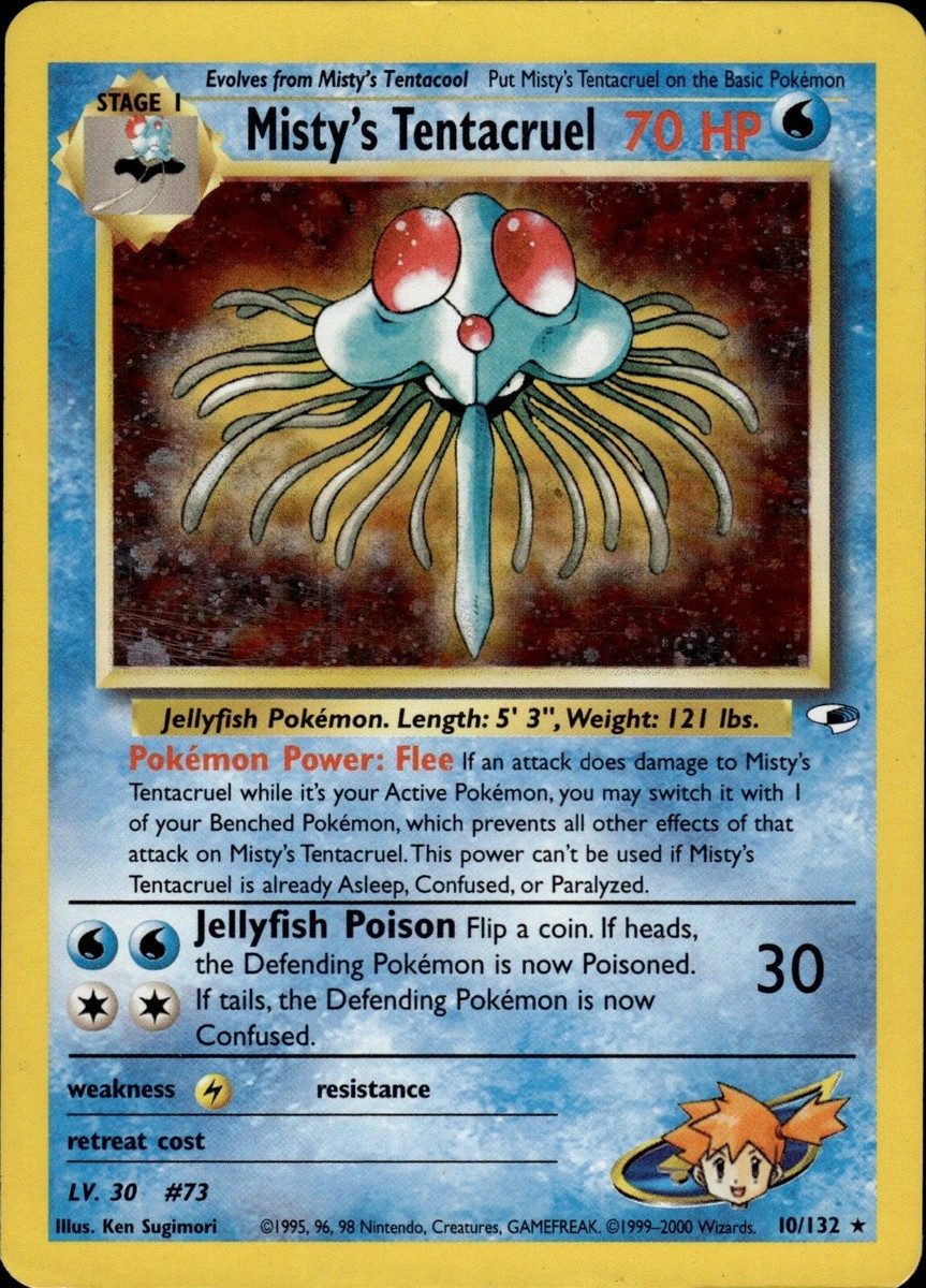 misty's tentacruel pokemon card Misty's Tentacruel 10/132 Holo Rare - Gym Heroes - Vintage Pokemon TCG Card - LP