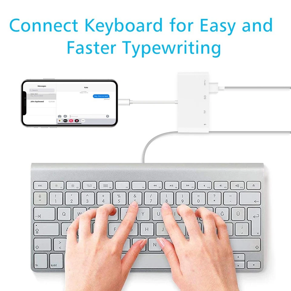 4 IN 1 iPad Adapter Card Reader Hub for 2021 Apple iPad 9th 8th 7th Gen Air 3 - Image 3 of 4