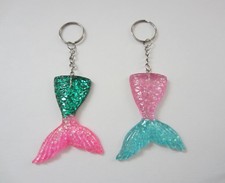 8 Mermaid Tail Key Chains Kid Sea Life Birthday Party Supply Goody Bag Favor