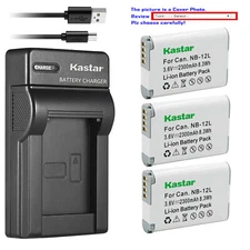 Kastar Battery Slim Charger for Canon NB-12L CB-2LG Canon PowerShot N100 Camera