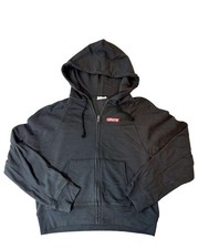 Levi's Hoodie Womens Small Gray Full Zip Floral Graphic Logo Fleece Sweatshirt