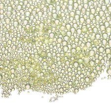 Iridescent Tiny Glass Bubble Beads, 0.4-3mm 20g No Hole, Light Yellow,2pcs