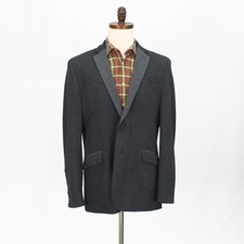 Jos. A. Bank 42L Gray Sport Coat Blazer Jacket Solid 2-Button Polyester