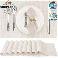 Tischsets Abwaschbar 8Er Set Gewebte Platzdeckchen HitzebestäNdig 30X43,5Cm