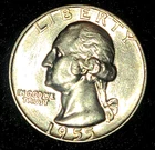 Uncirculated 1955 Denver Mint Silver Washington Quarter BU