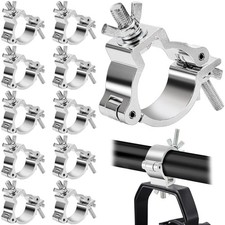 10 Pack 2-inch Silver Aluminum DJ Light Truss O-Clamps 220 lb for Stage