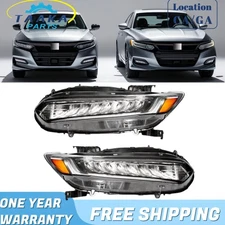Full LED Headlight Assembly For 2018-2022 Honda Accord Driver Passenger Set 2pcs
