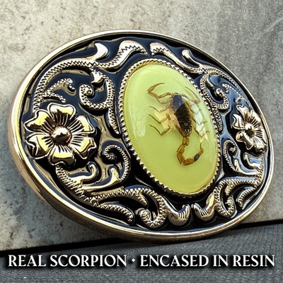 #ad #ad Western Scorpion Belt Buckle Real Scorpion Resin Glow in Dark. For 1.5quot; Belt $17.99
