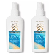 2 X AT THE BEACH 6 Oz SPF 50 Spray Bath Body Works 2.67 per gallon