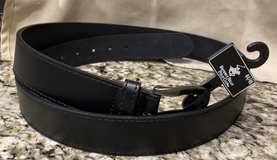Size 44-46 Belt - Beverly Hills Polo Club Men's Pebble Grain Leather Belt, Black