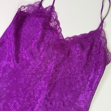 Vintage Victoria's Secret Gold Label Slip Dress M Purple Lace Babydoll Coquette