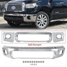 Chrome Steel Front Bumper Face Bar For 2007-2013 Toyota Tundra Wsenser Holes Chrome Steel Front Bumper Face Bar For 2007-2013 Toyota Tundra Wsenser Holes