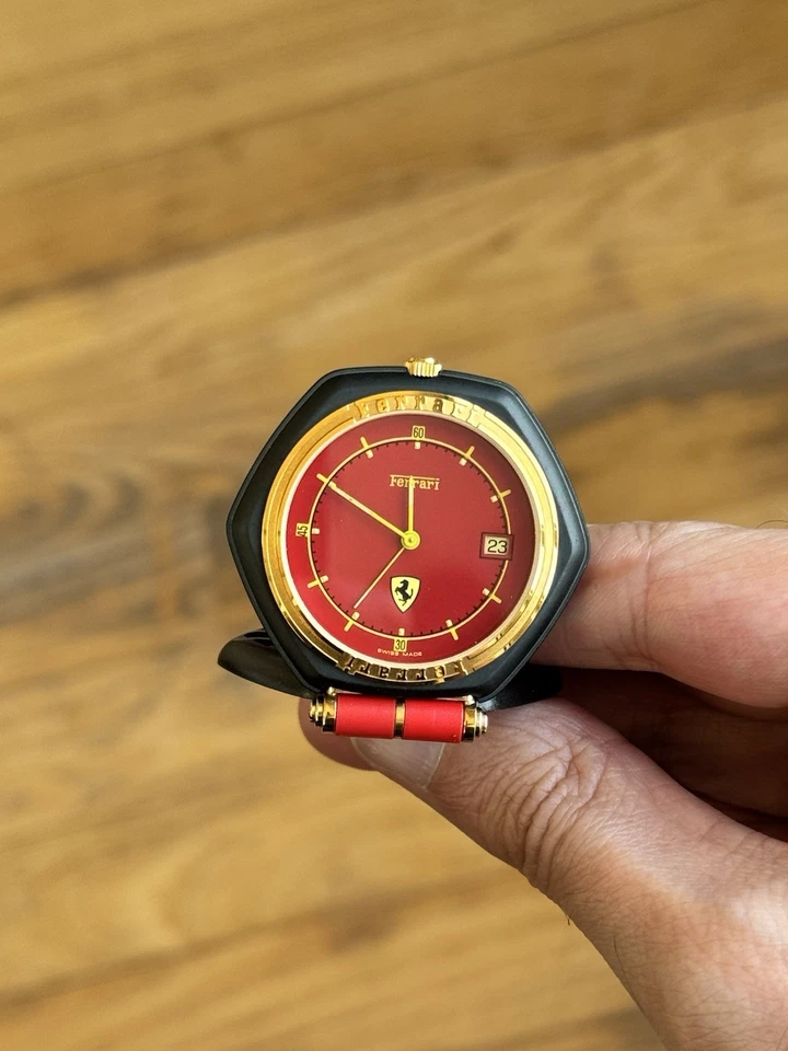 Ferrari Formula Pocket Watch Cartier Boxed Papers Red Gold Black Pasha Style - image 4 of 4