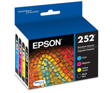 Epson 252 4pk Combo Ink Cartridges - Black/Cyan/Magenta/Yellow In Date NEW  